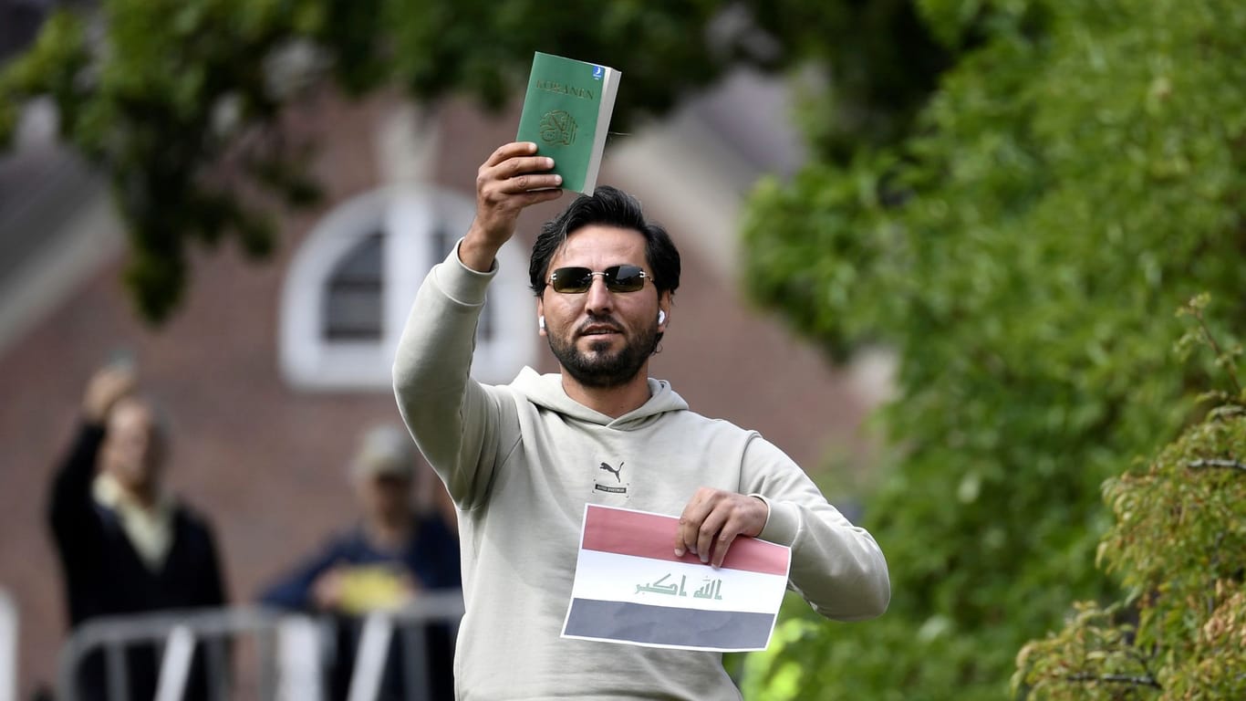Demonstration vor der irakischen Botschaft in Schweden