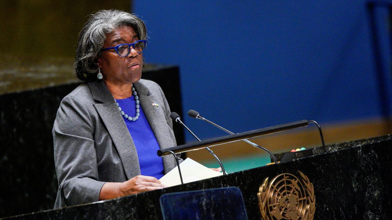 Amerikas UN-Botschafterin Linda Thomas-Greenfield über Streumunition: "Auf dem Schlachtfeld nichts zu suchen" (Archivild).