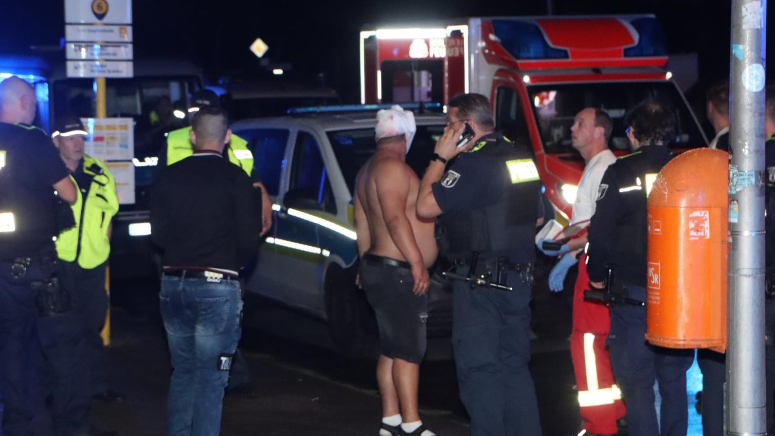 Eine verletzte Person: Die Polizei war mit einem Großaufgebot vor Ort.