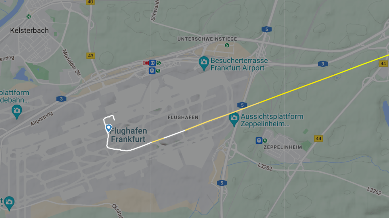 Landung der Maschine am Frankfurter Flughafen: Der Flieger war innerhalb weniger Minuten am Gate.