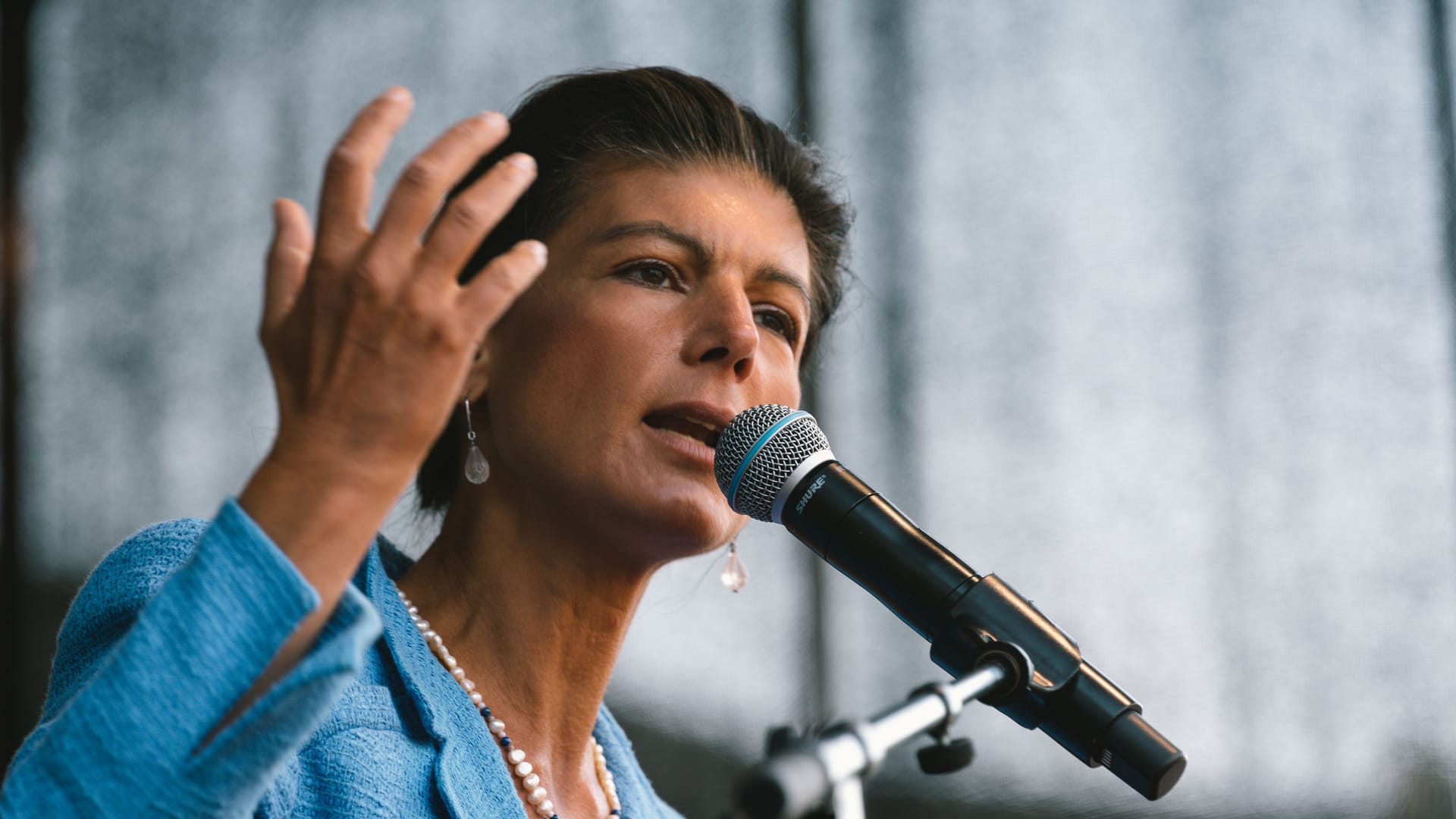 Sahra Wagenknecht bei einem Wahlkampfauftritt (Archivbild).