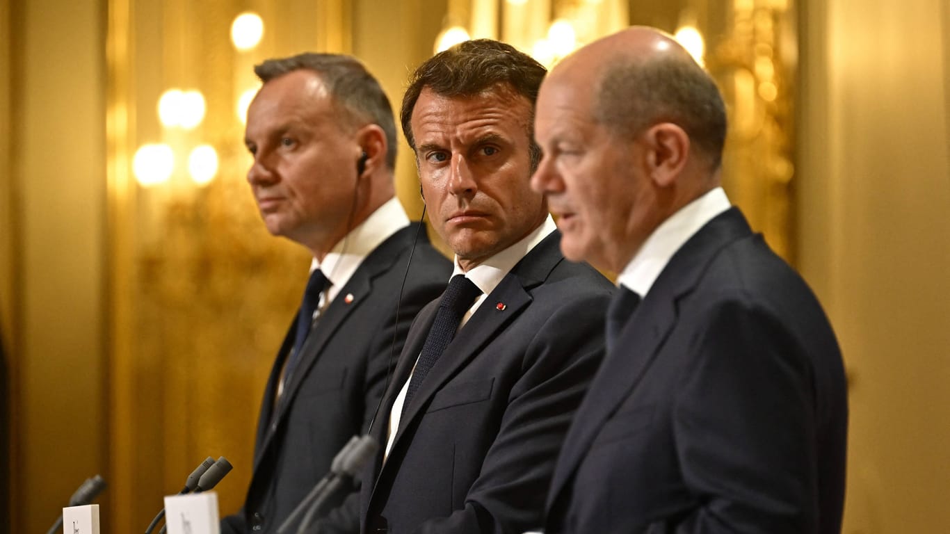 Andrzej Duda, Emmanuel Macron und Olaf Scholz: Europa muss seine Verteidigungsfähigkeit stärken.