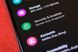 CLUJ, ROMANIA - JUL 15, 2019: Security & location in the Android 9 settings menu. Security & location illustrative editorial