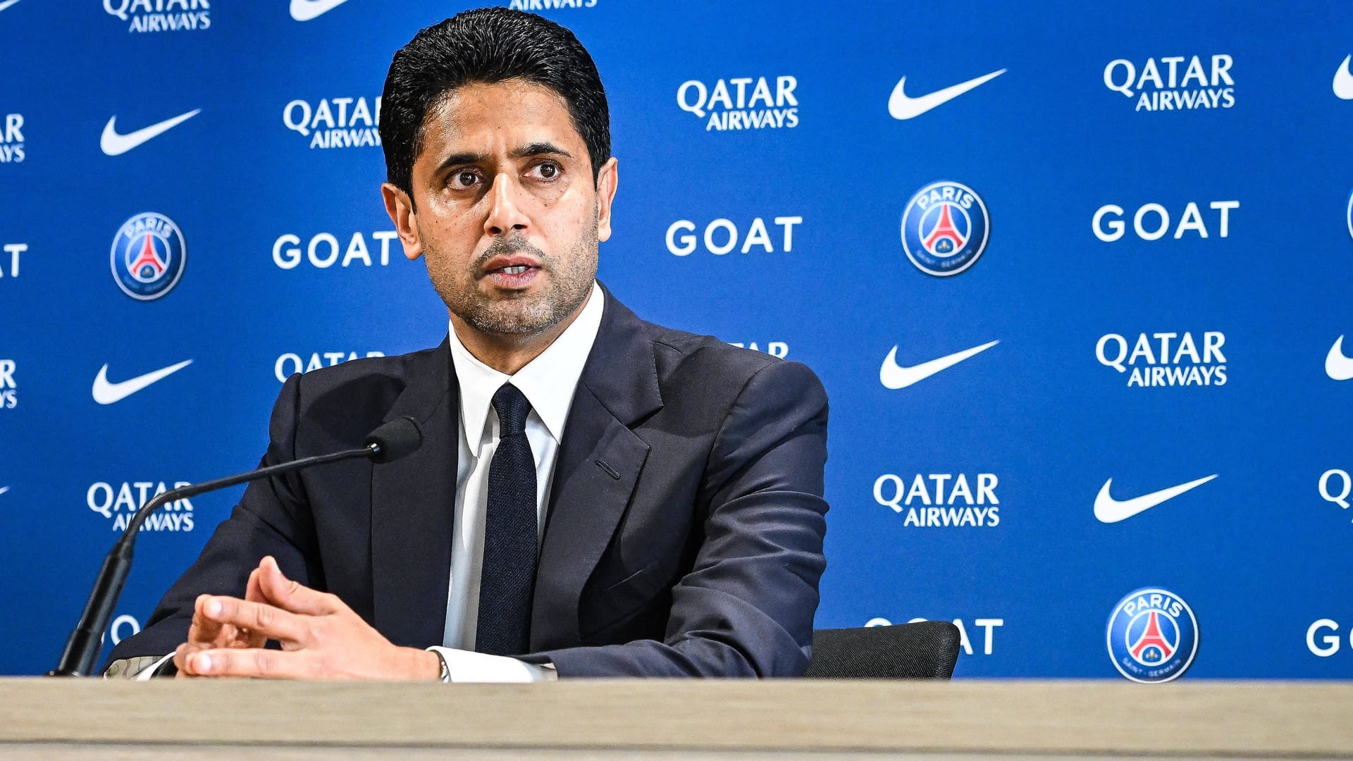 PSG-Chef Nasser Al-Khelaïfi ist auf den Fall Mbappé nicht gut zu sprechen.