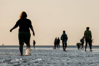 Wanderer im Wattenmeer bei Büsum (Symbolbild): Am Samstag ist dort ein Mann tödlich verunglückt.