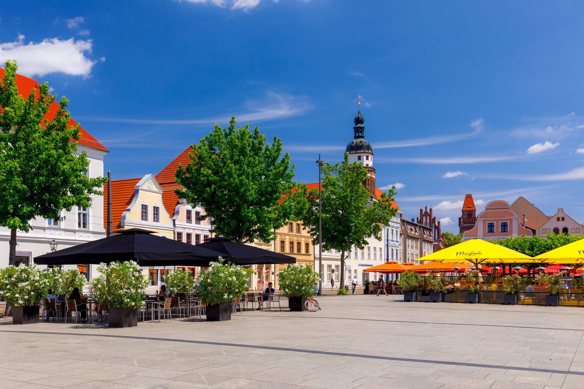 Cottbuser Altmarkt und historische Innenstadt: Cottbus zählt zu den günstigsten Städten, was die Preise von Häusern, Eigentums- und Mietwohnungen angeht.