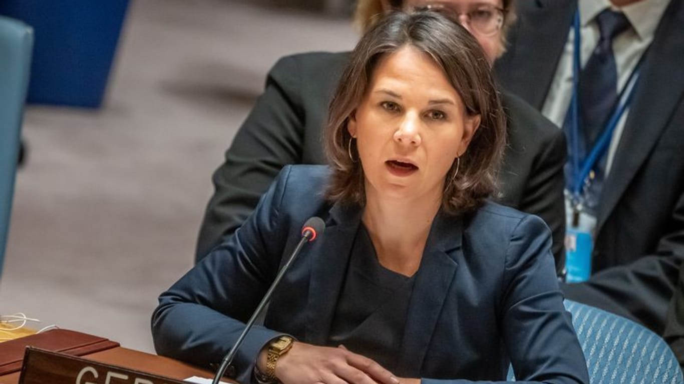 Annalena Baerbock: Die Außenministerin spricht während der Sitzung des UN-Sicherheitsrats.