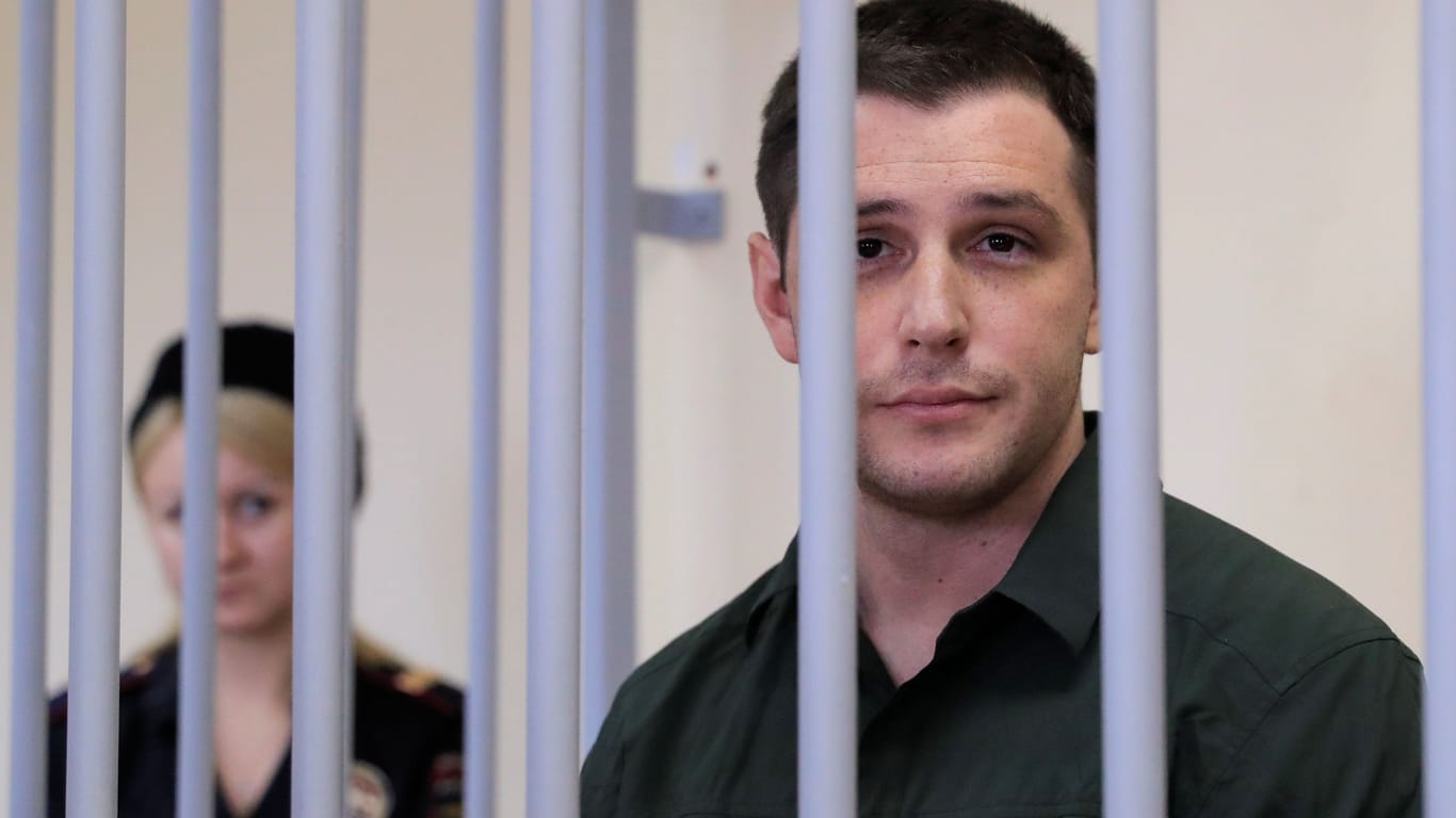 Der ehemalige US-Soldat Trevor Reed musste 2020 seinem Prozess vor einem Gericht in Moskau aus einem Käfig beiwohnen.
