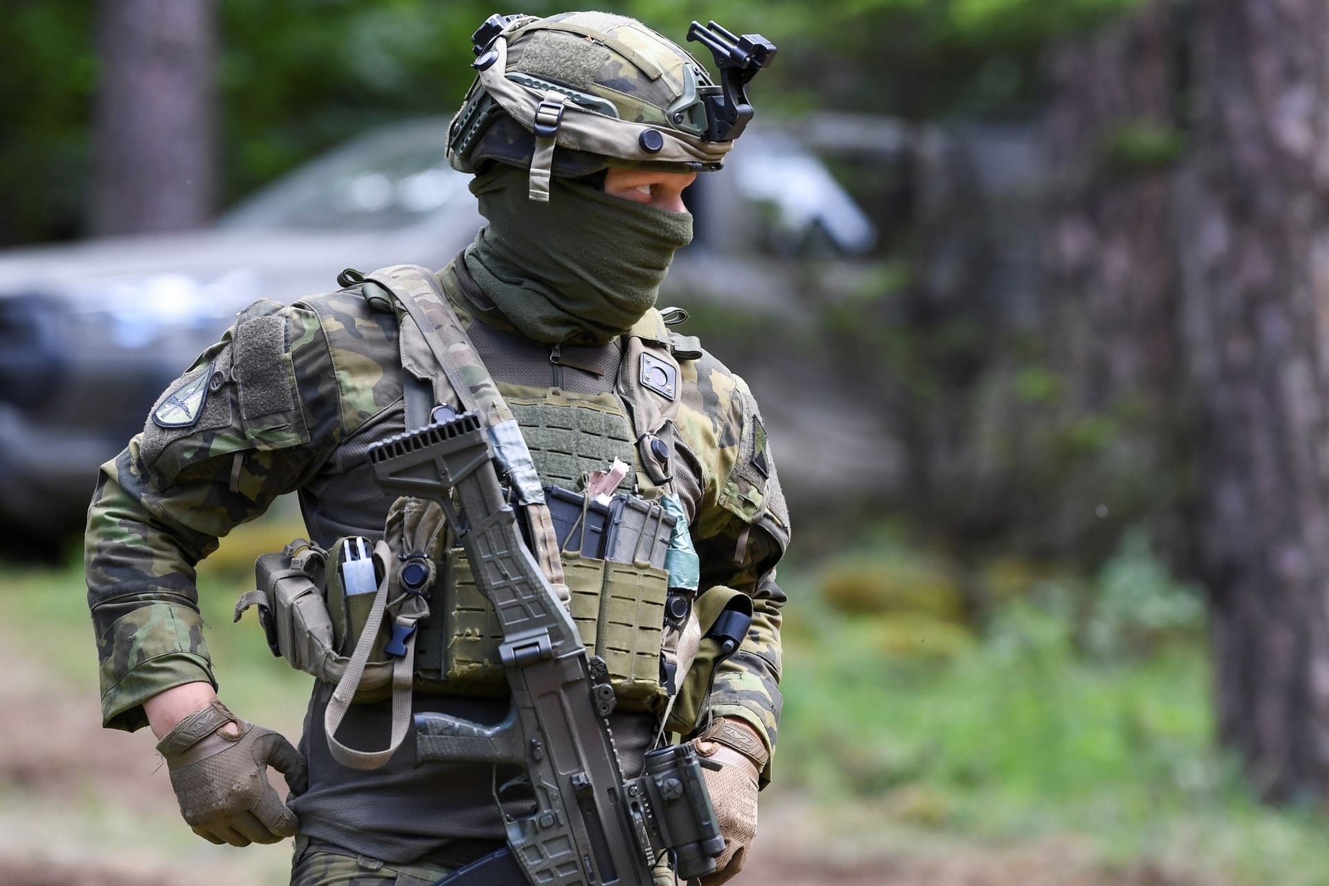 Ein tschechischer Soldat bei einer gemeinsamen Übung von Nato-Kräften in Deutschland (Archivbild).