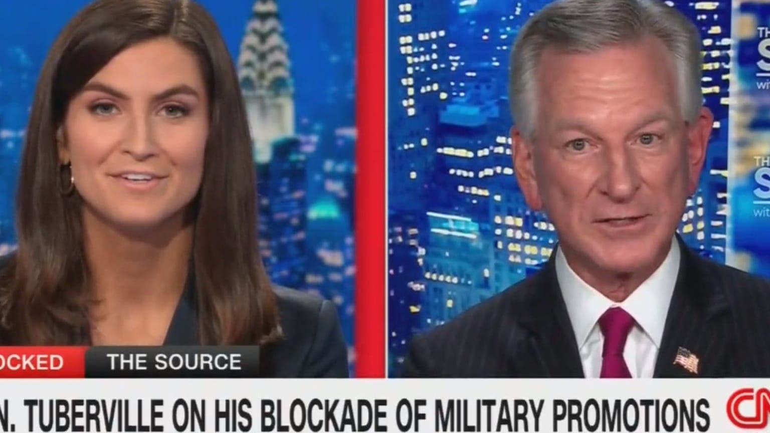 Moderatorin Kaitlan Collins und Senator Tommy Tuberville im Sender "CNN".