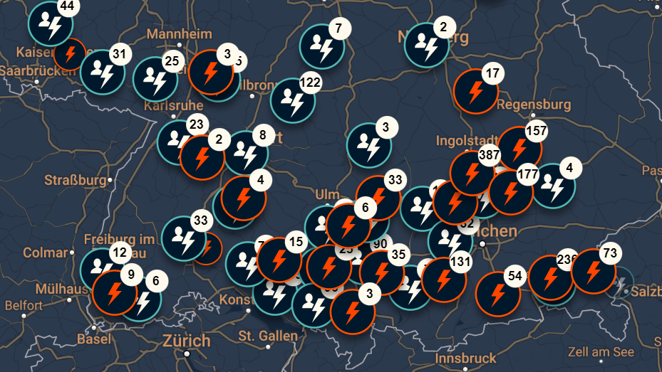 Stromausfälle in Süddeutschland: Das Unwetter traf den Süden in der Nacht schwer.