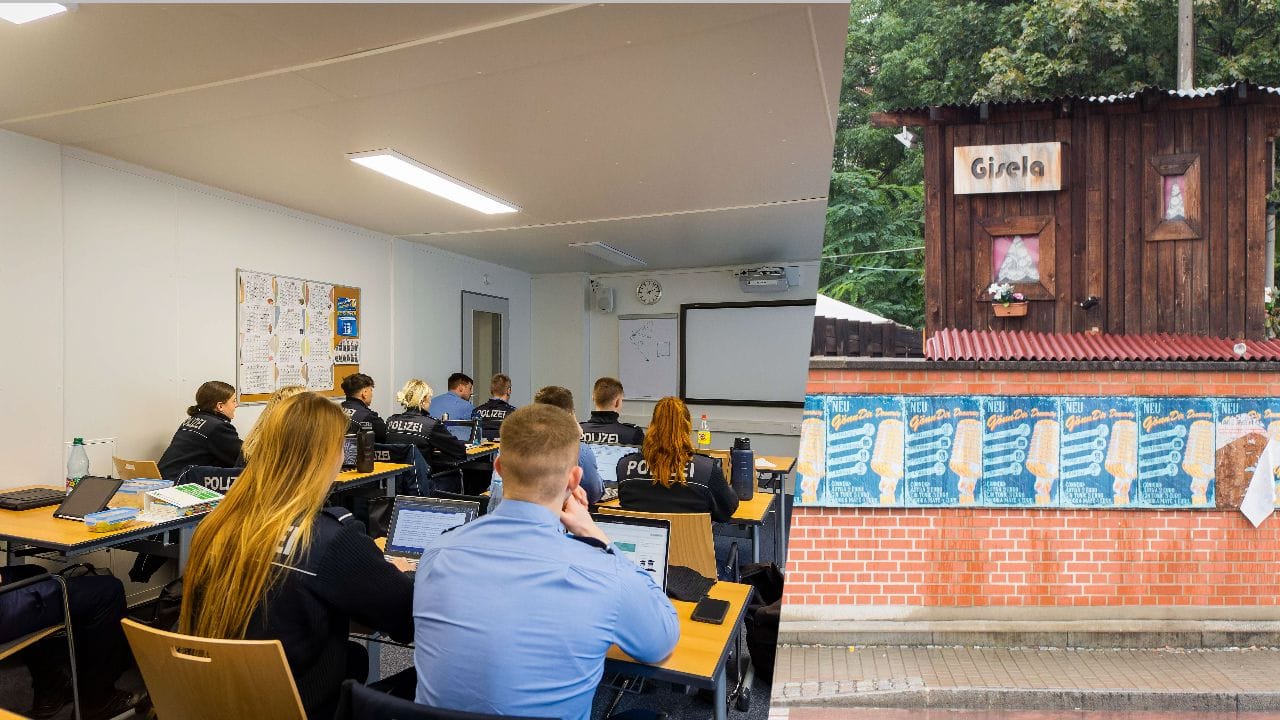 Ein Ausflug von der Hochschule der Sächsischen Polizei in Rothenburg (bei Görlitz) in den Dresdner Studentenclub "Giesela" (rechts) artete aus.