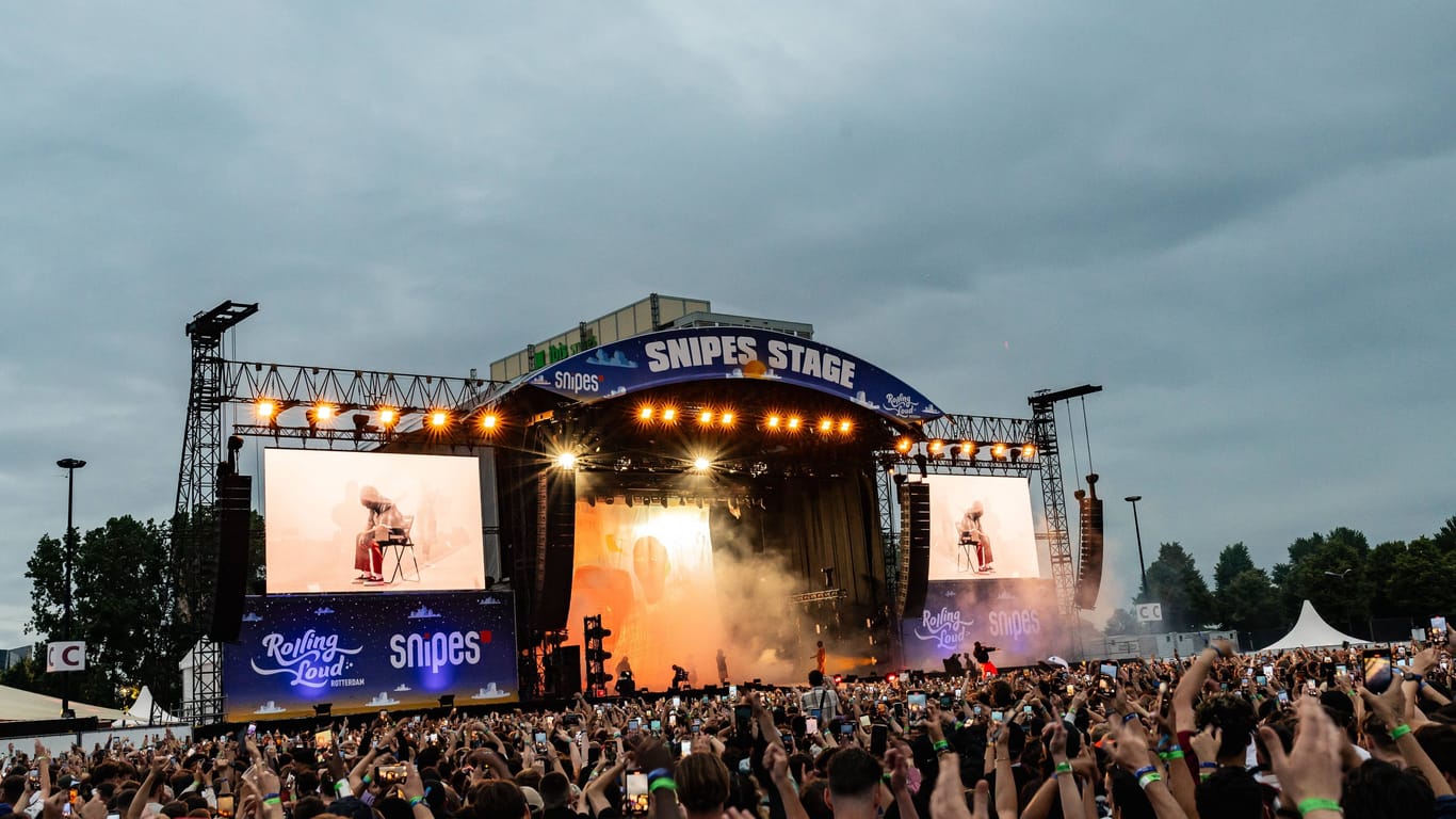"Snipes Stage" des "Rolling Loud" in Amsterdam: Das Festival hat in Europa drei Ableger – in Amsterdam, Portugal und München.