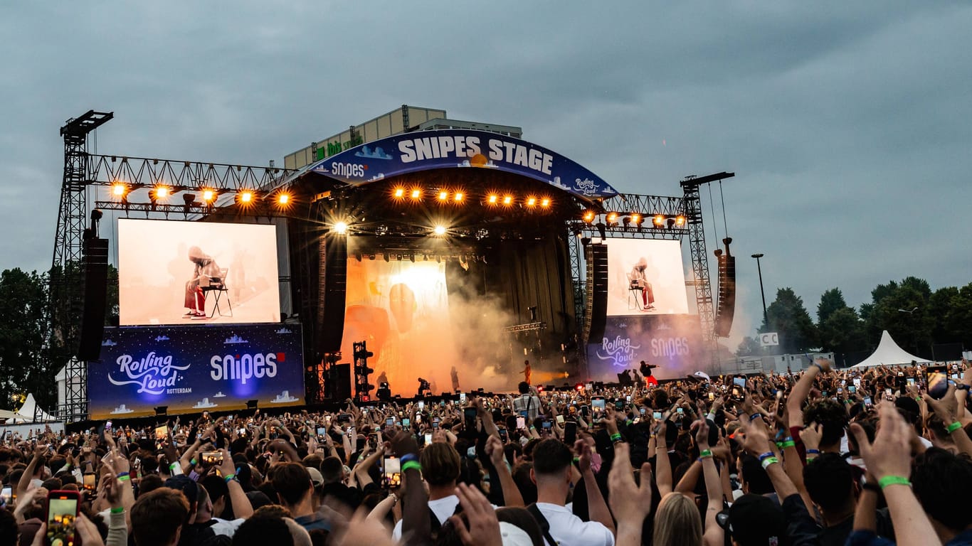 "Snipes Stage" des "Rolling Loud" in Amsterdam: Das Festival hat in Europa drei Ableger – in Amsterdam, Portugal und München.