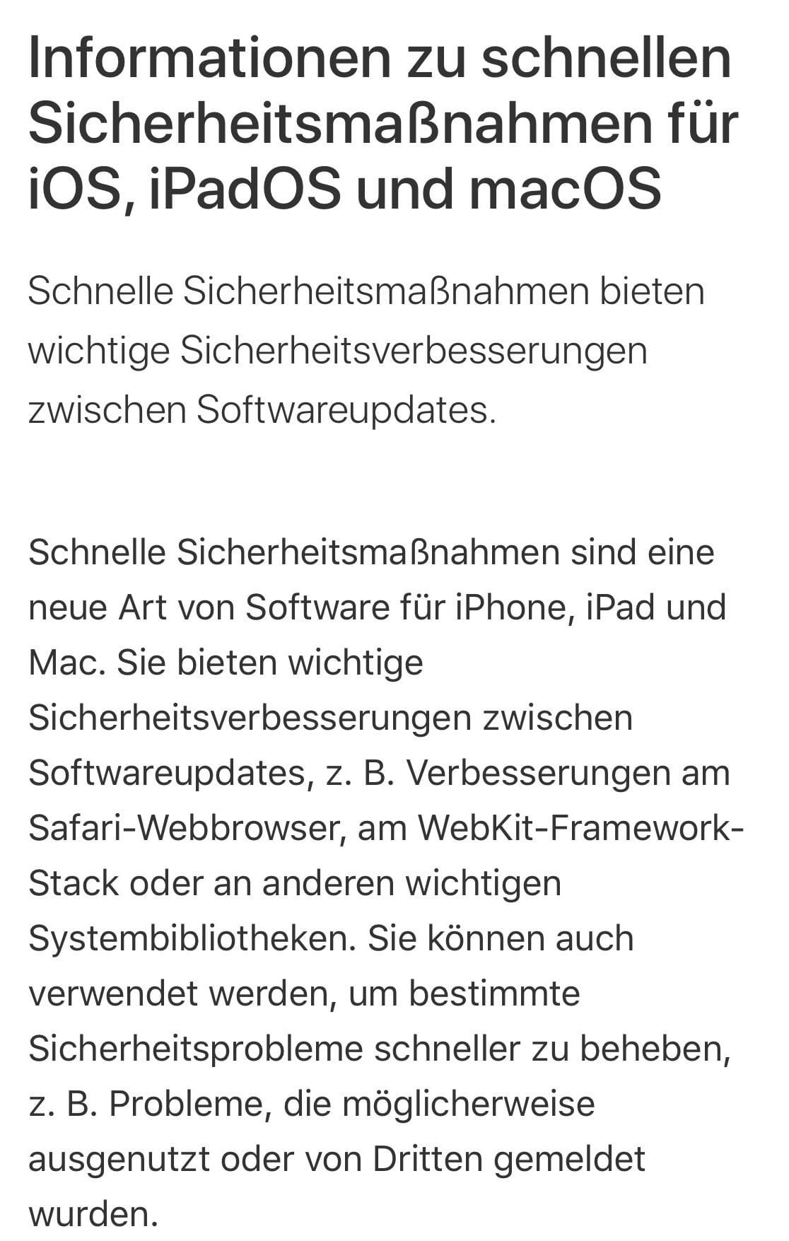 Apples gibt Hinweise zum neuen iOS-Update.