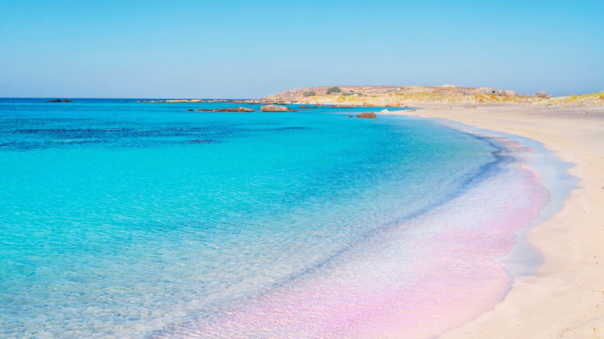 Elafonisi Lagoon: Das beeindruckende Farbspiel lockt regelmäßig Touristen an.