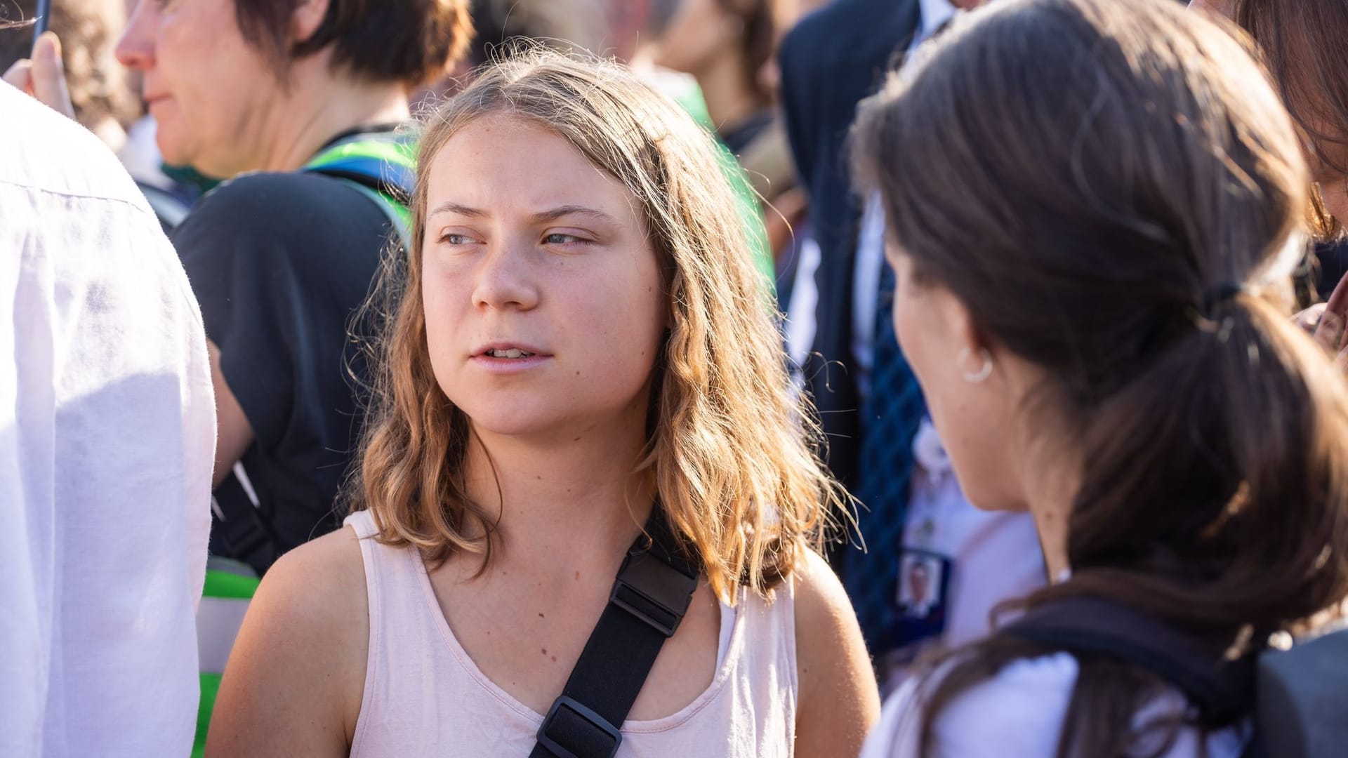 Greta Thunberg bei Protesten vor dem EU-Parlament. Drinnen war sie sich weniger zurückhaltend.