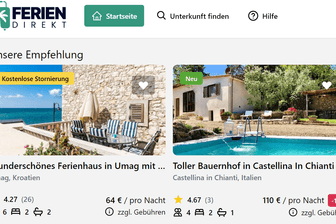 Screenshot der Plattform Ferien-Direkt: Die "Hamburger Morgenpost" wirft dem Portal Betrug vor.