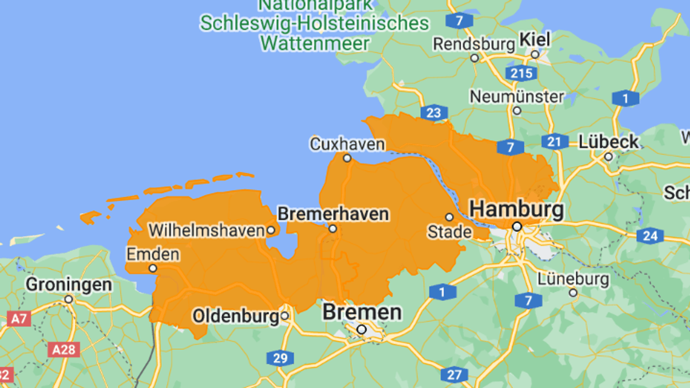 Für diese Region warnt der Deutsche Wetterdienst vor Starkregen bis Dienstagfrüh.