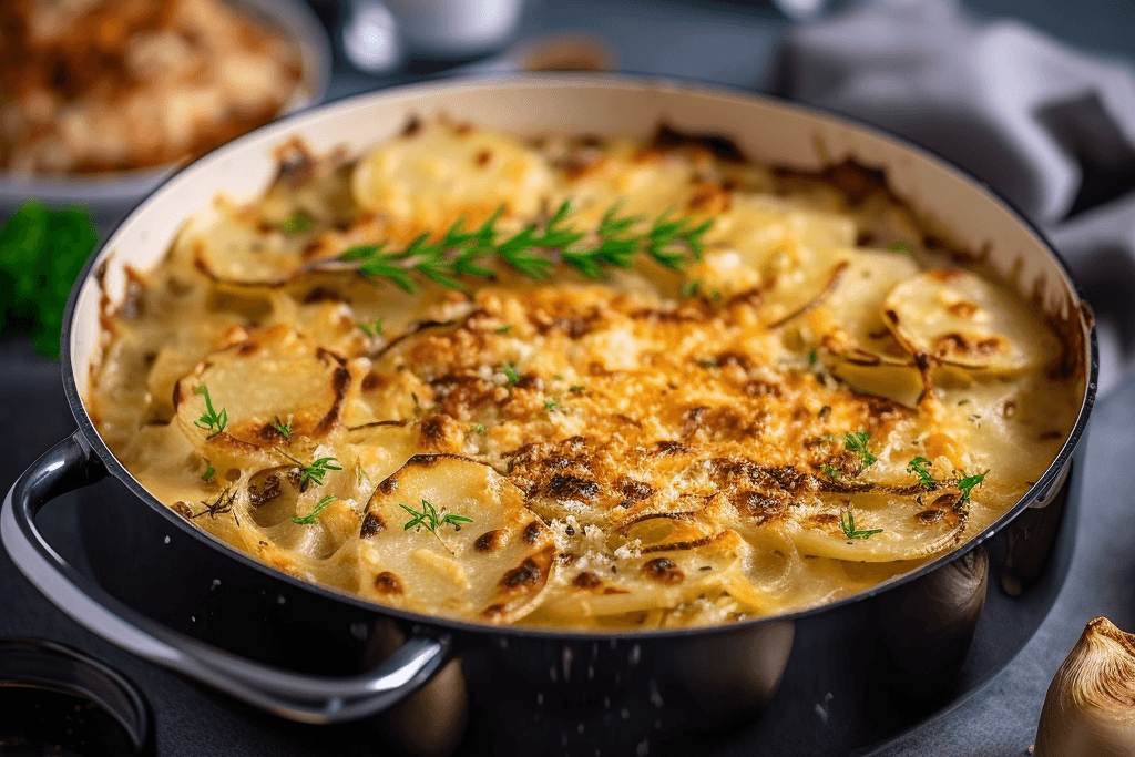 Kartoffelgratin mit veganem Käse