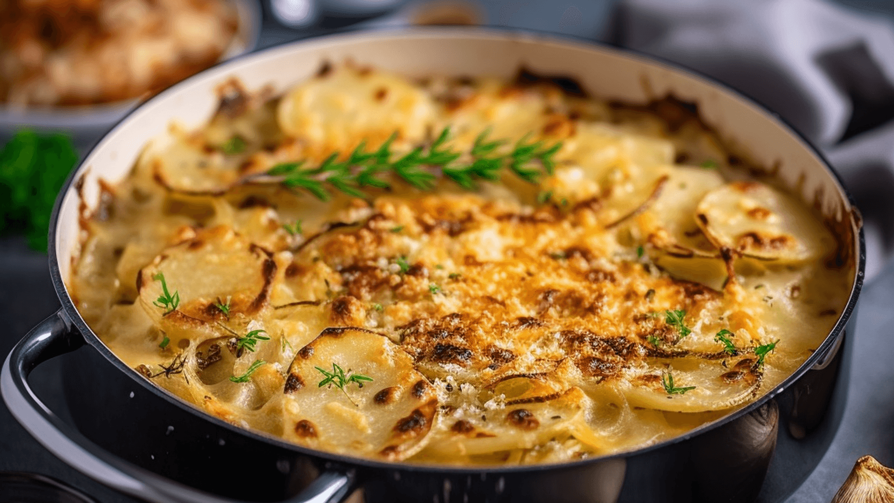 Veganes Kartoffelgratin mit cremigem Käse-Ersatz