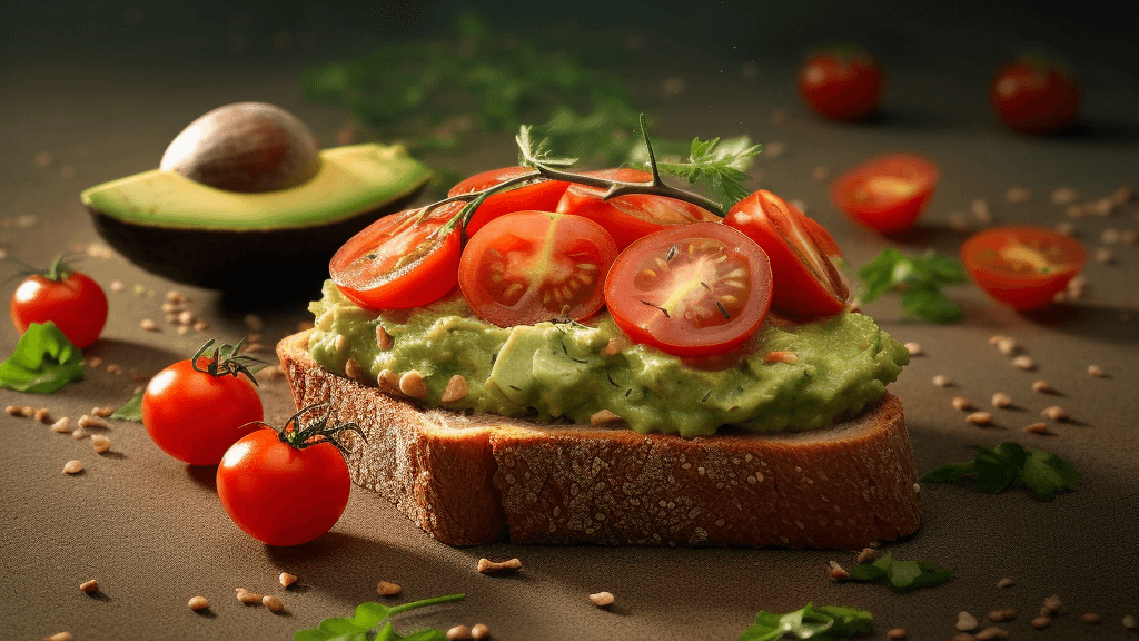 Avocado-Toast mit Räuchertofu und Tomaten