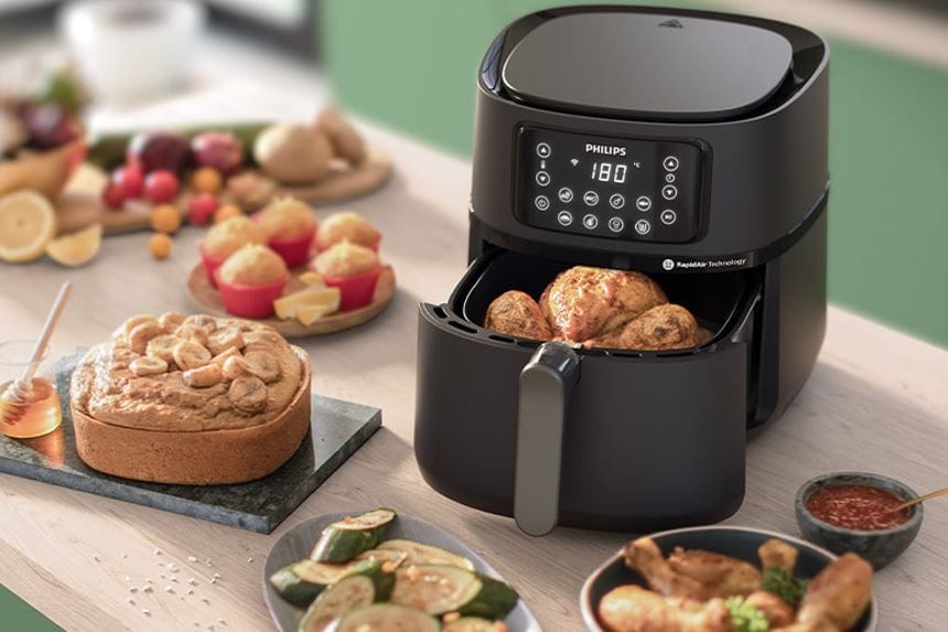 Frittieren fast ohne Öl: Der Premium-Airfryer von Philips bietet 16 Kochfunktionen und ist heute zum Rekord-Tiefpreis im Angebot.