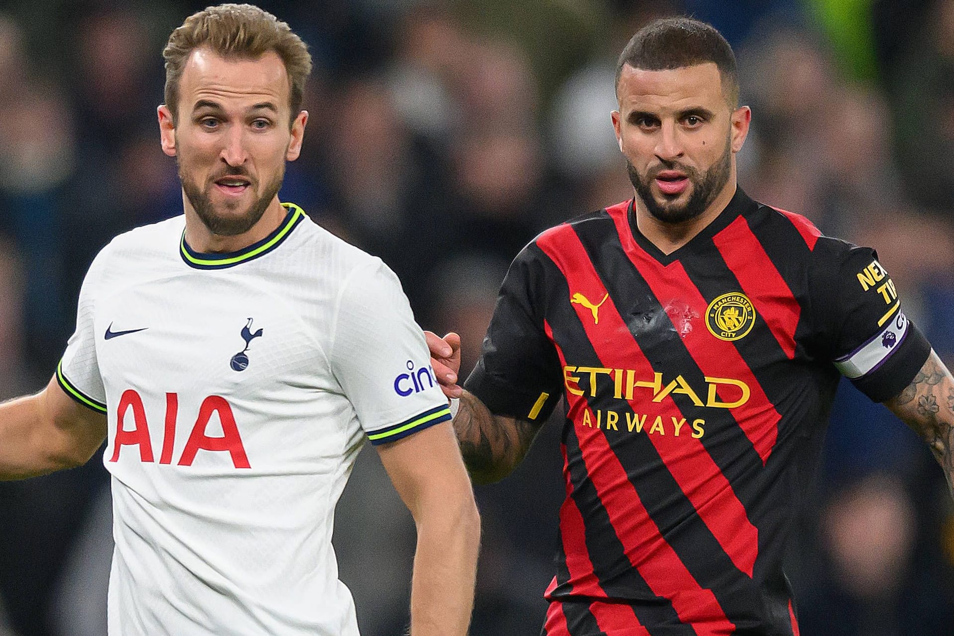 Harry Kane (l.) und Kyle Walker: Die beiden englischen Nationalspieler spielten schon jahrelang bei Tottenham Hotspur zusammen.