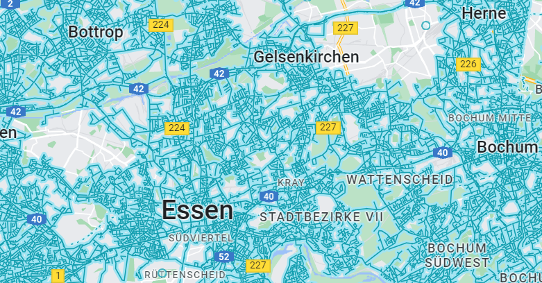 Google Maps: Während viele Städte für Google Street View neu fotografiert wurden, zeigen sich im Ruhrgebiet mehrere weiße Flecken.