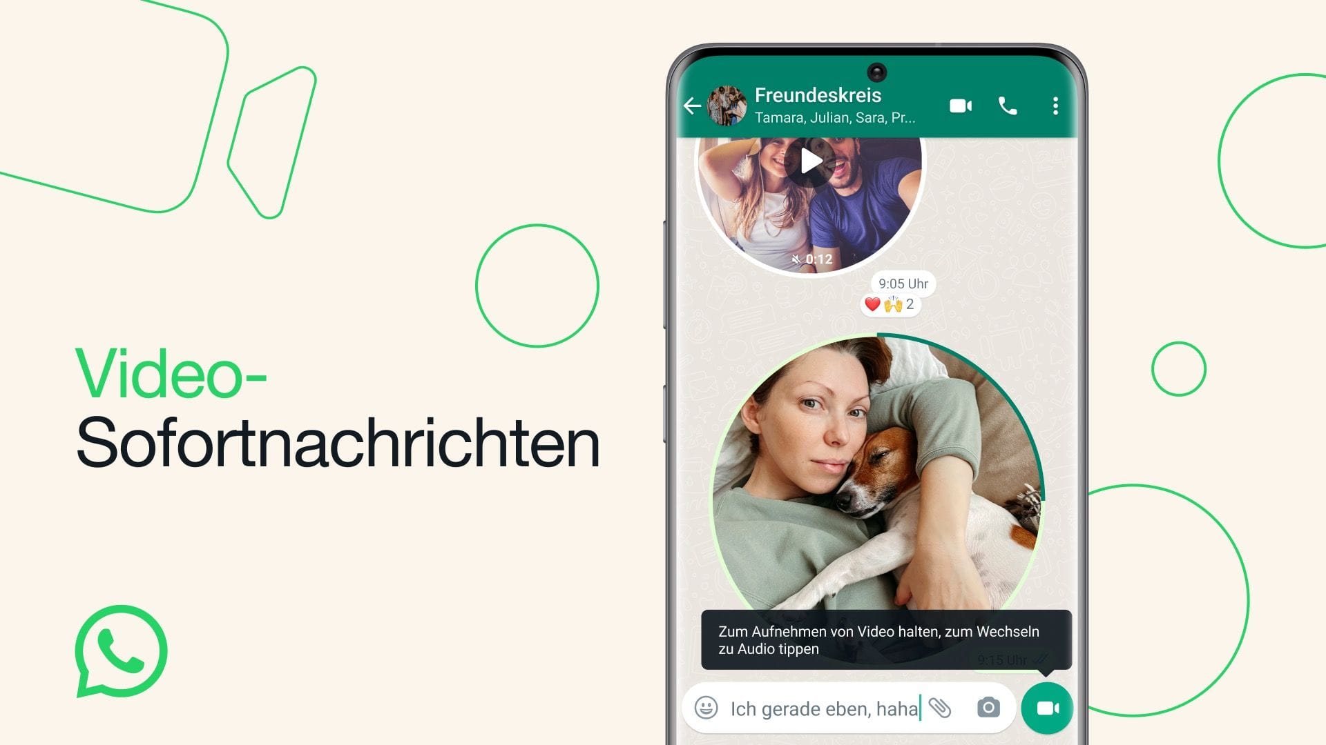 Video-Sofortnachrichten: WhatsApp will die Funktion in den kommenden Wochen für alle Nutzer veröffentlichen.