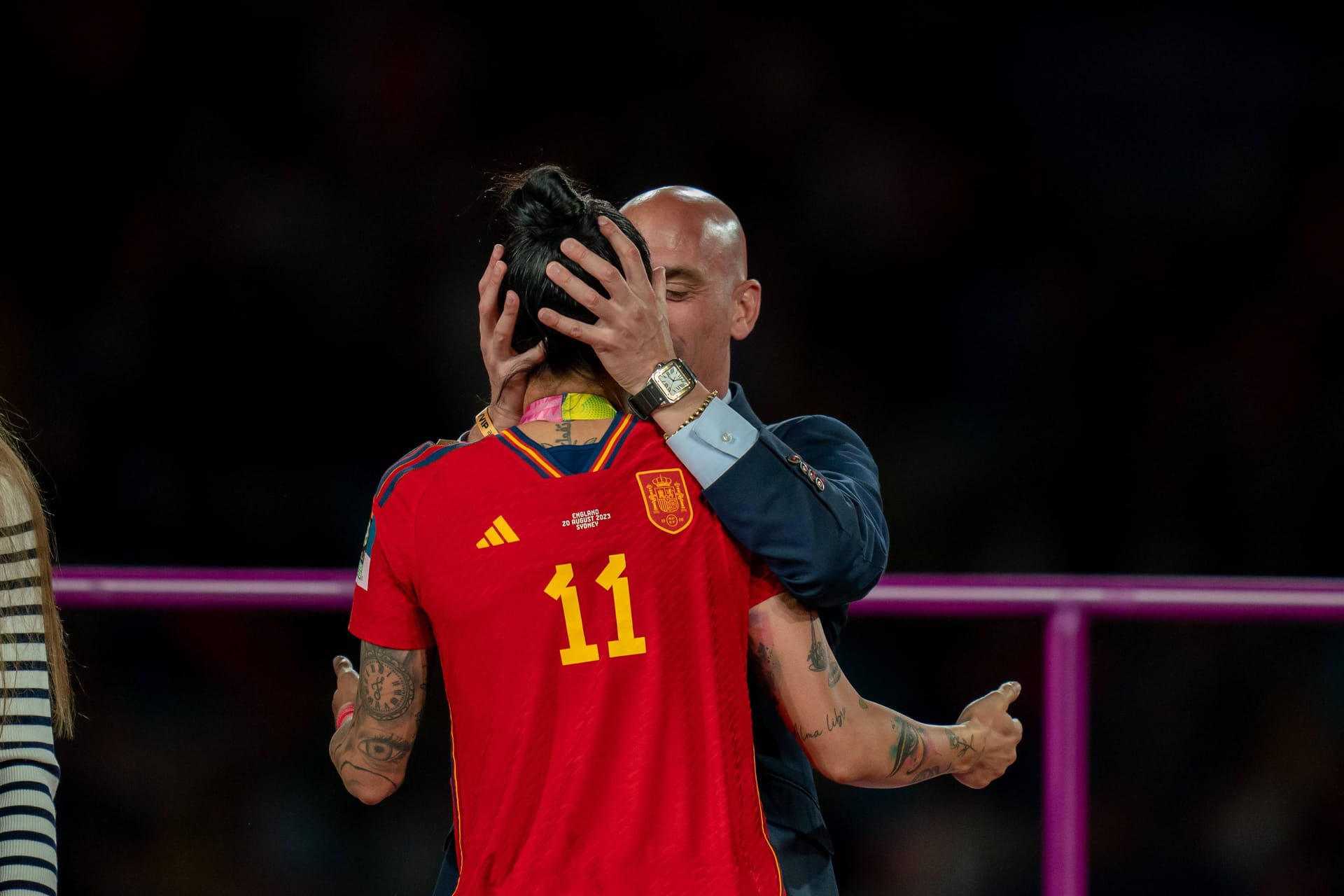 Die Szene des Anstoßes: Luis Rubiales und Jennifer Hermoso nach dem WM-Finale.