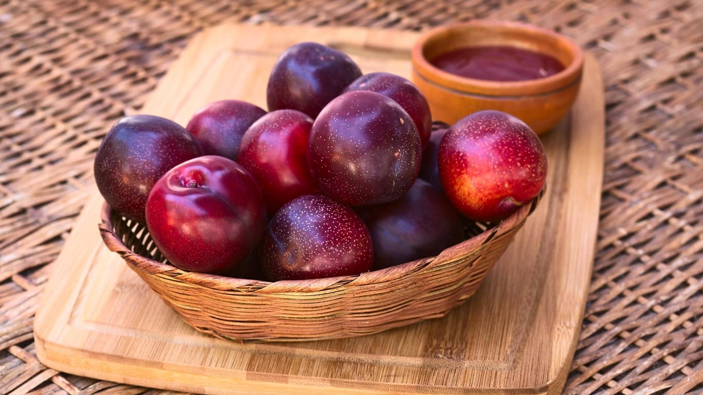 Die karmin- bis schwarzroten Früchte schmecken und sind zudem gesund.
