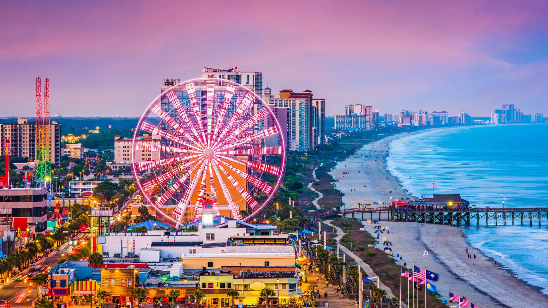 Vergnügen rund um die Uhr: das "SkyWheel" am Strand von Myrtle Beach (Archivbild).