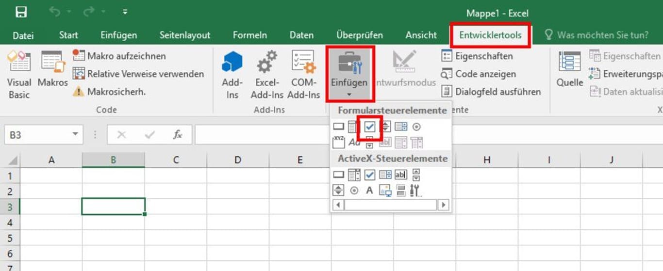Microsoft excel checkbox einf gen so funktioniert s anleitung