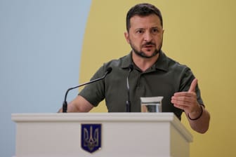 Selenskyj bei der "Crimea Platform"-Konferenz in Kiew Ende August 2023.