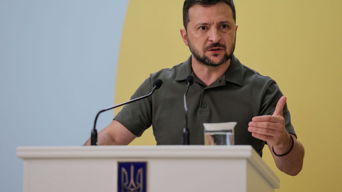 Selenskyj bei der "Crimea Platform"-Konferenz in Kiew Ende August 2023.
