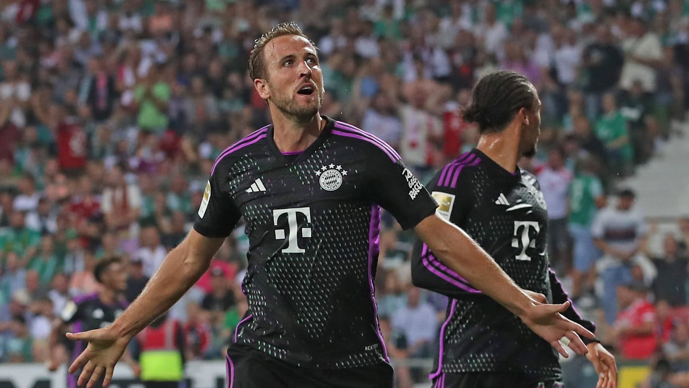 Harry Kane jubelt: Er durfte sich über seinen ersten Treffer im Bayern-Dress freuen.