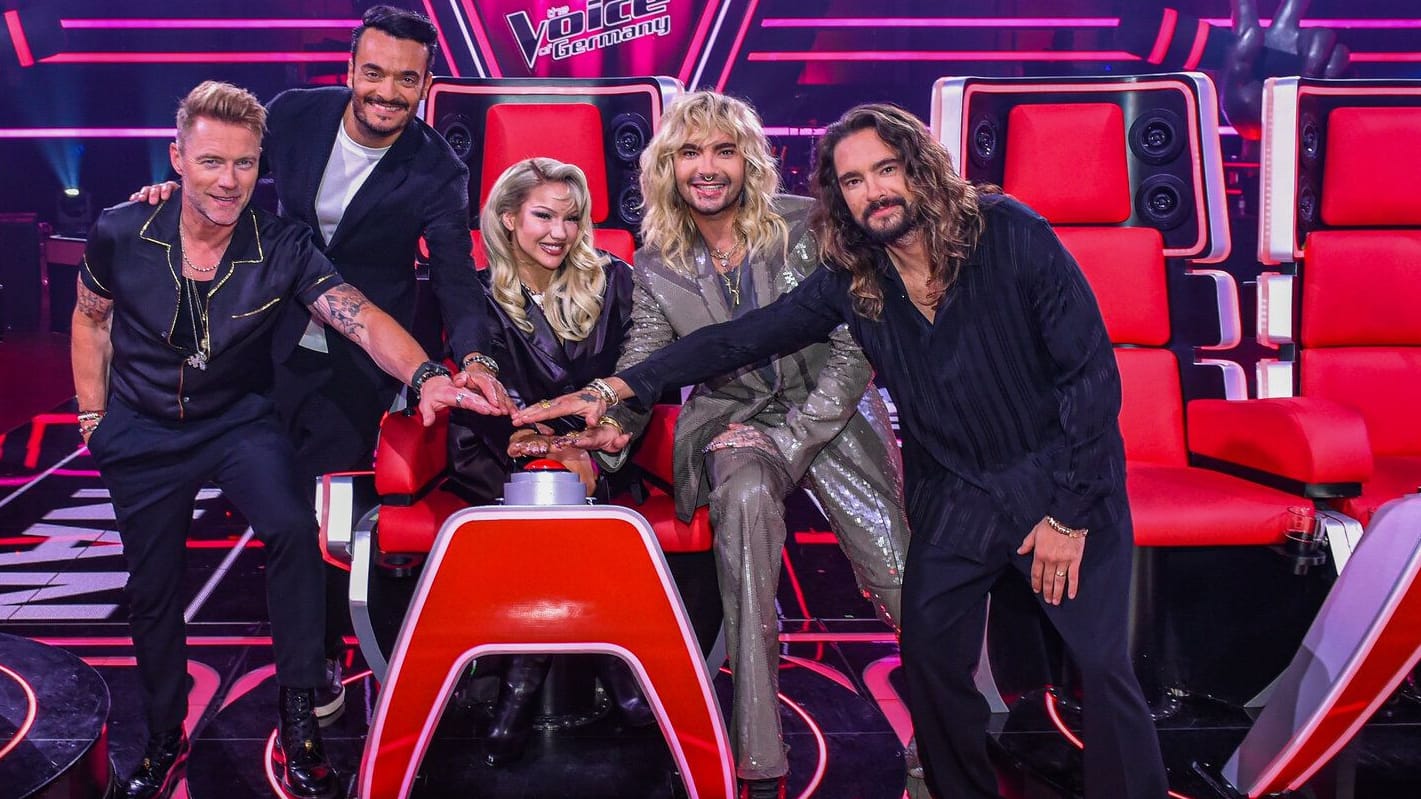 Die Jury von "The Voice of Germany": Ronan Keating, Giovanni Zarrella, Shirin David, Bill Kaulitz, Tom Kaulitz