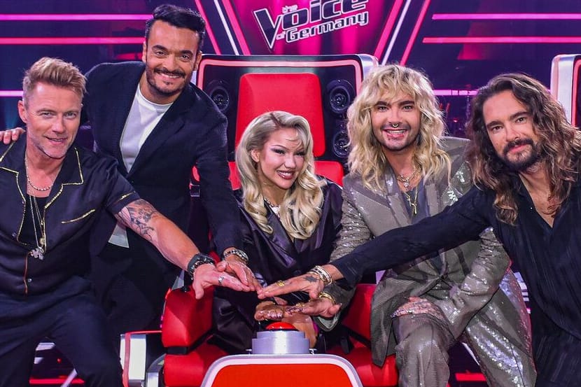 Die Jury von "The Voice of Germany": Ronan Keating, Giovanni Zarrella, Shirin David, Bill Kaulitz, Tom Kaulitz