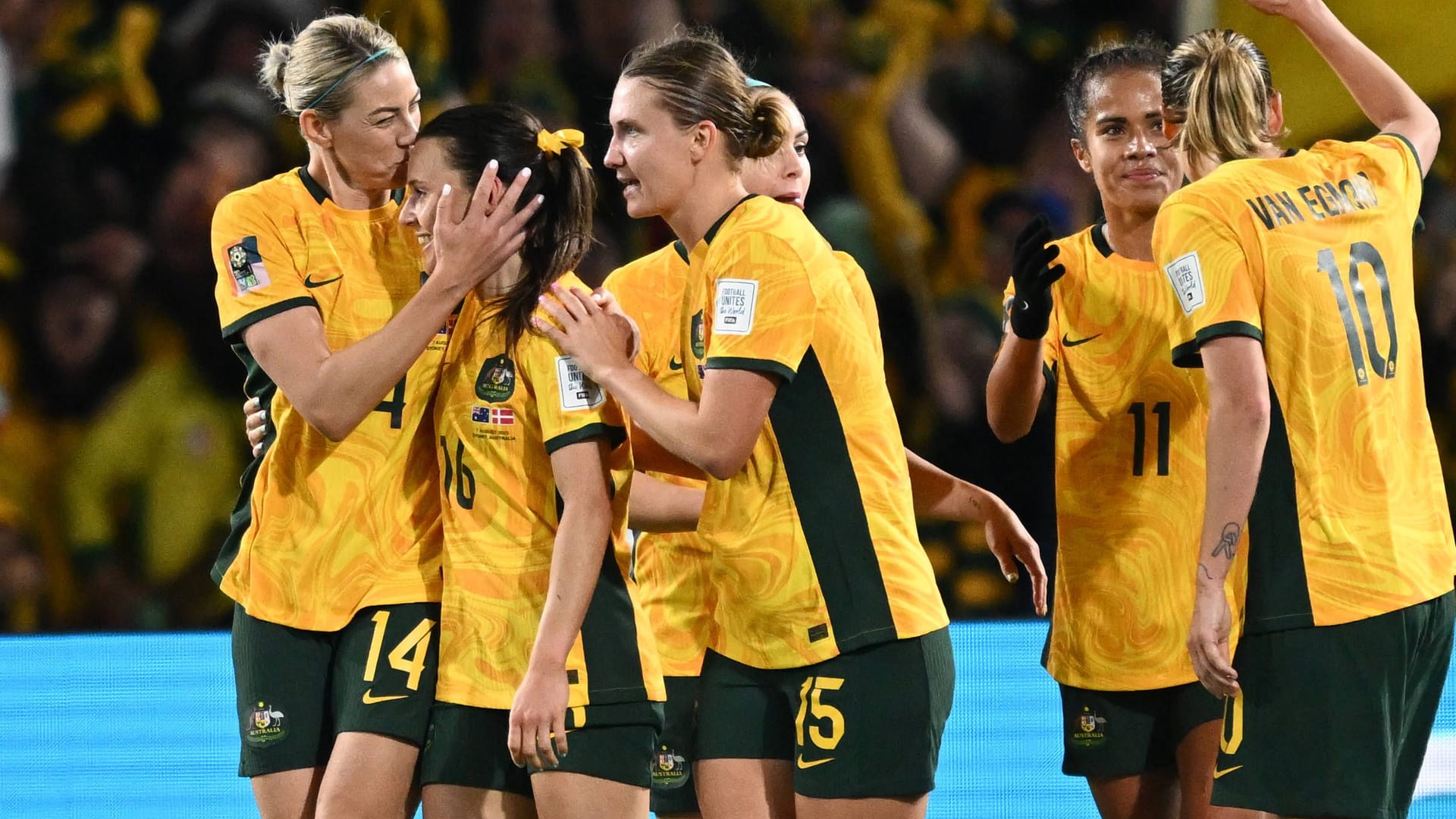 Australien feiert: Bei der Heim-WM steht das Team im Viertelfinale.