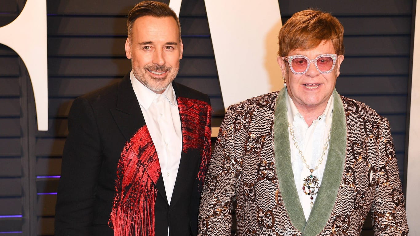David Furnish und Elton John im Februar 2019