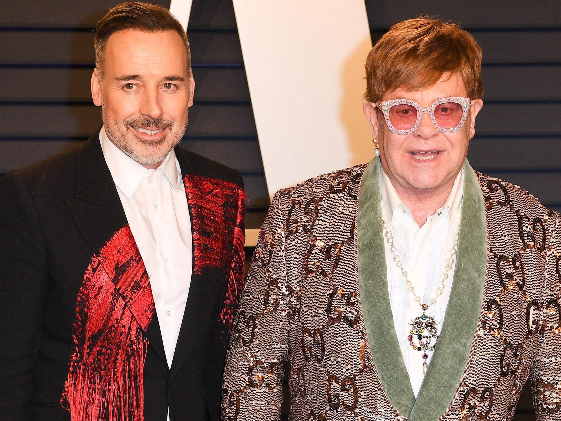 David Furnish und Elton John im Februar 2019