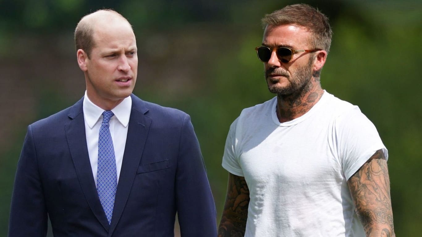 Prinz William und David Beckham: Sie schickten Grußbotschaften an die englische Nationalmannschaft.
