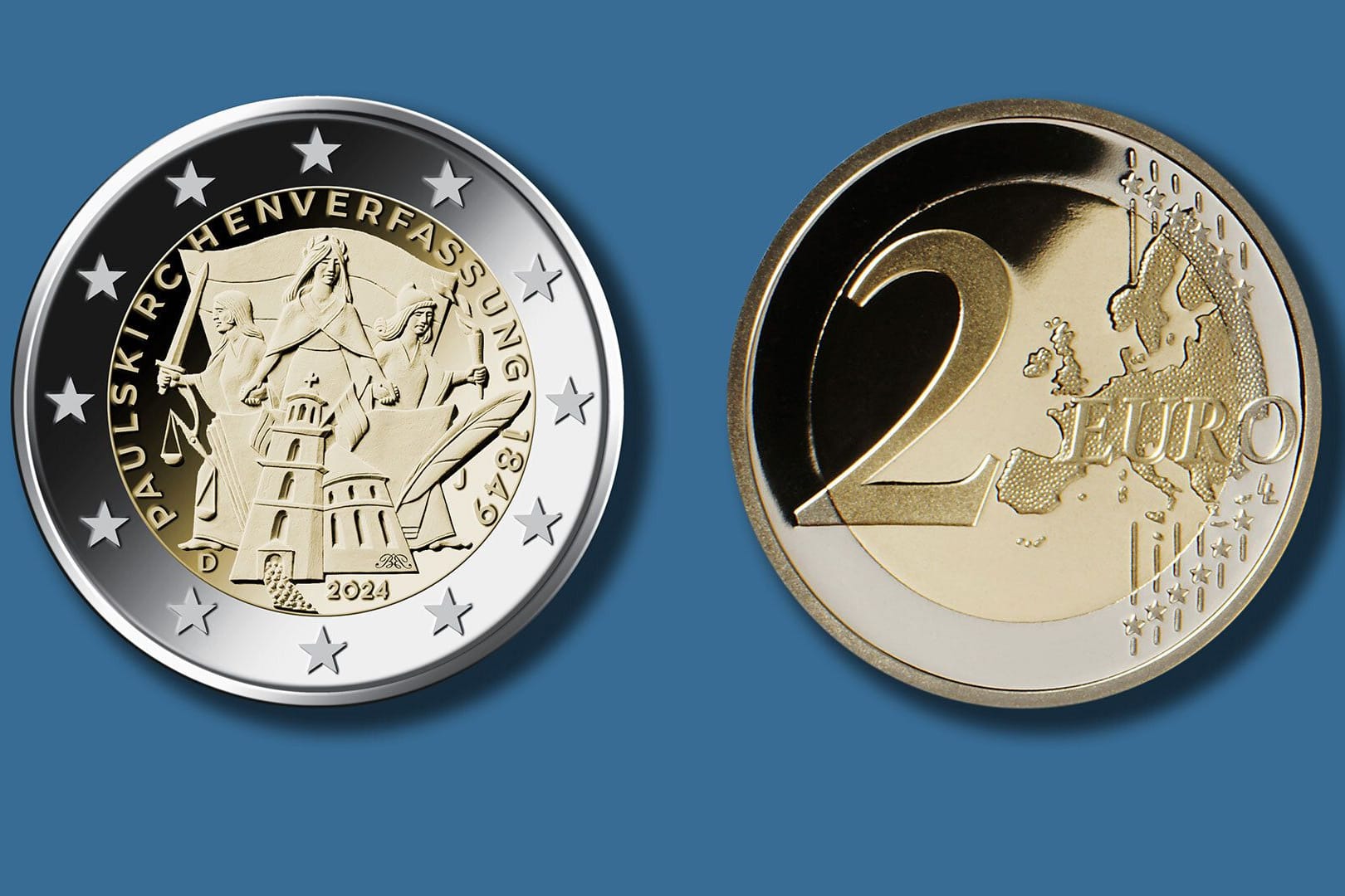 Zwei-Euro-Gedenkmünze "Paulskirchenverfassung" 2024 Zwei-Euro-Gedenkmünze "Paulskirchenverfassung" 2024