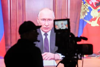 Wladimir Putin auf dem Brics-Gipfel: In Südafrika war der russische Präsident per Videoschalte anwesend.
