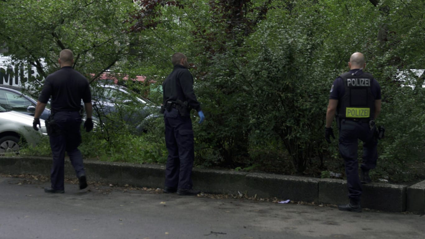 Polizisten durchsuchen ein Gebüsch im Görlitzer Park nach Drogen: "Zehn, 15 Jahre Repression haben nicht zur Entspannung der Situation beigetragen."