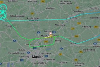 Die Route des Lufthansa-Flugs: Um Sprit zu verbrennen, musste die Maschine vor der Sicherheitslandung Kreise drehen.
