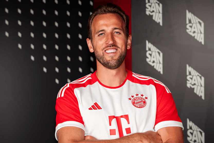 Neues Trikot: Harry Kane spielt künftig für den für den deutschen Rekordmeister. Foto: FC Bayern