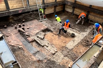 Die Ausgrabungsstelle am Neumarkt: Hier wurde eine private Badeanlage der Römer entdeckt.