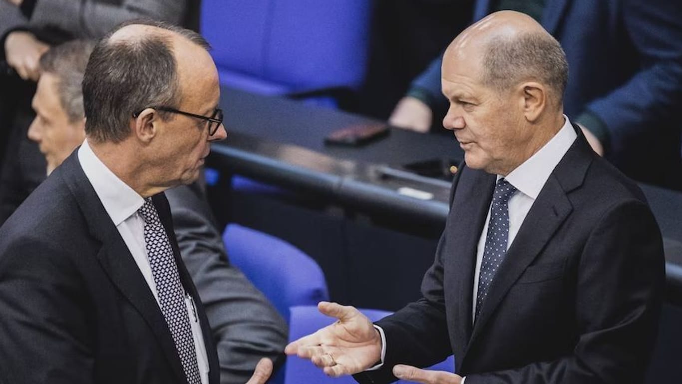 CDU-Chef Merz und SPD-Kanzler Scholz könnten ein Bündnis eingehen.